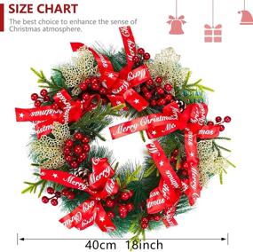 img 3 attached to 🎄 MTSCE 18-Inch Artificial Christmas Wreath: Pine Cones, Berries, Ribbon - Perfect Indoor/Outdoor Xmas Decoration