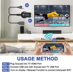 img 3 attached to 📺 Anycast HDMI Wireless Display Adapter: Stream Mobile Screen to TV/Projector in 1080P - Black