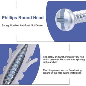 img 1 attached to 🔩 FARRAY Plastic Drywall Phillips Fastener Set - Assorted Sizes