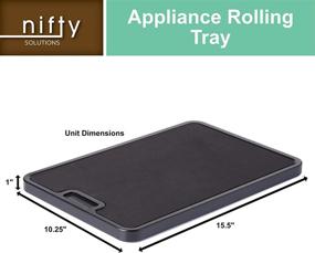 img 2 attached to 🔽 Organize and Roll with the Nifty Medium Appliance Rolling Tray - Black: Perfect Home Kitchen Counter Organizer for Coffee Maker, Stand Mixer, Blender, Toaster - Features Non-Slip Pad Top and Integrated Rolling System