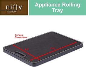img 1 attached to 🔽 Organize and Roll with the Nifty Medium Appliance Rolling Tray - Black: Perfect Home Kitchen Counter Organizer for Coffee Maker, Stand Mixer, Blender, Toaster - Features Non-Slip Pad Top and Integrated Rolling System