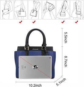 img 3 attached to 👜 Fashionable Faux Leather Top Handle Satchel Shoulder Tote Bags: Purses for Women