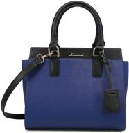 👜 fashionable faux leather top handle satchel shoulder tote bags: purses for women logo