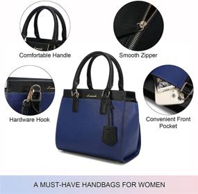 img 1 attached to 👜 Fashionable Faux Leather Top Handle Satchel Shoulder Tote Bags: Purses for Women