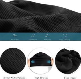 img 1 attached to 🧢 Womens Knitted Beanie: Stylish Waffle Slouchy Skullcap for Men, Stretchy Thin Acrylic Hat by Lvaiz