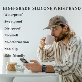 img 1 attached to 📱 Premium Silicone Upgrade Bands: Compatible with Apple Watch 38mm 40mm 41mm - Set of 3 Soft Replacement Straps for iWatch SE Series 7 6 5 4 3 2 1-Smartwatch Band