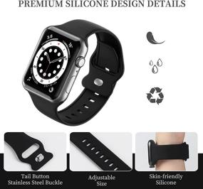 img 2 attached to 📱 Premium Silicone Upgrade Bands: Compatible with Apple Watch 38mm 40mm 41mm - Set of 3 Soft Replacement Straps for iWatch SE Series 7 6 5 4 3 2 1-Smartwatch Band