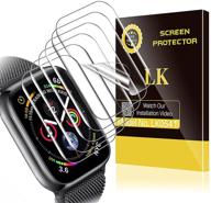 📱 6-пак lk защитное стекло для apple watch se серия 6/5/4/3 40 мм/38 мм, модель № lk0541, без пузырей, прозрачная hd tpu пленка логотип