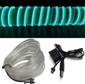 img 4 attached to 🚗 Enhance Your Car Interior with M.best Transparent Blue Neon Light El Wire – 10M/30FT, 6mm Sewing Edge