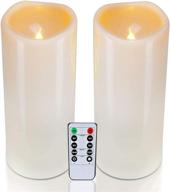 🕯️ homemory 4x10 waterproof outdoor flameless candles with remote control & timer - set of 2 logo