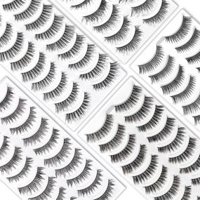 img 1 attached to NYCAAR 50 Pairs of False Eyelashes - Natural, Soft, and Comfortable Fake Lashes Pack in 5 Styles (Includes 10 Pairs Each)