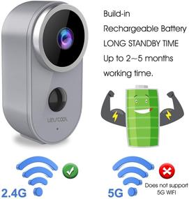 img 3 attached to 📷 Перезаряжаемая WiFi-камера для домашней безопасности на батареях - беспроводная камера 1080P с детектором PIR-движения, ночным видением, двунаправленным аудио, погодостойкой (серый)
