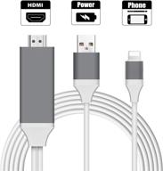 🔌 apple mfi certified lightning to hdmi adapter cable - compatible with iphone, ipad, ipod - 1080p digital av converter for tv - 6.6ft cord length logo