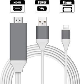 img 4 attached to 🔌 Apple MFi Certified Lightning to HDMI Adapter Cable - Compatible with iPhone, iPad, iPod - 1080P Digital AV Converter for TV - 6.6FT Cord Length