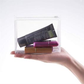 img 2 attached to BLUECELL Set of 10 Mini Small PVC Transparent Plastic Cosmetic Organizer Bags with Zipper Closure - Ideal for Travel, Toiletries, and Makeup