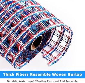 img 3 attached to 🎀 Red, Blue, and White 10 Inch Deco Mesh Rolls - Poly Burlap Check Deco Mesh and Metallic Foil Mesh Ribbon Combo for Door Wreath Decoration, DIY Crafts, and Supplies