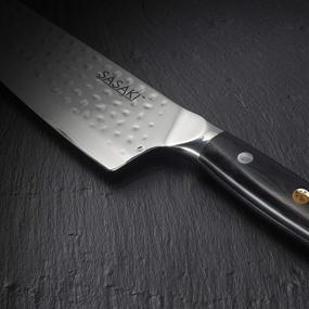 img 3 attached to Superior Sasaki Takumi Japanese AUS-10 8-Inch Chef Knife: Premium Stainless Steel Blade with Locking Sheath, Enhanced Performance in Black