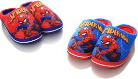 img 1 attached to 🕷️ Marvel Spider-Man Plush Slippers – Blue: Perfect Comfort for Boys, Toddlers, and Kids