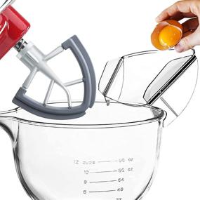 img 4 attached to 🍳 KitchenAid Paddle Attachment Set: Flex Edge Beater for 4.5-5 Quart KitchenAid Mixer, with Flexible Silicone Edges, Bowl Scraper, and Pouring Shield - Compatible with Glass Mixing Bowls