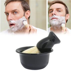 img 2 attached to 🪒 CGBARBER Mens Shaving Brush Set: Soft Hair Brush, Stainless Steel Stand, and Bowl- Perfect Men's Gift Set