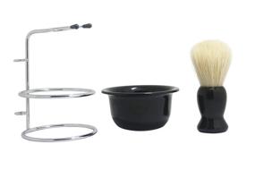 img 3 attached to 🪒 CGBARBER Mens Shaving Brush Set: Soft Hair Brush, Stainless Steel Stand, and Bowl- Perfect Men's Gift Set