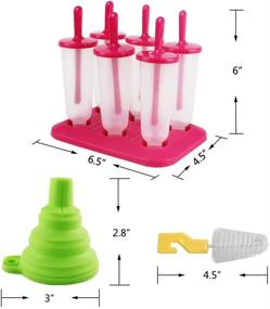 img 3 attached to 🍦 Popsicle Molds 3 Sets: Make Delicious Ice Pops with Funnel and Brush in 3 Vibrant Colors