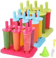 🍦 popsicle molds 3 sets: make delicious ice pops with funnel and brush in 3 vibrant colors logo