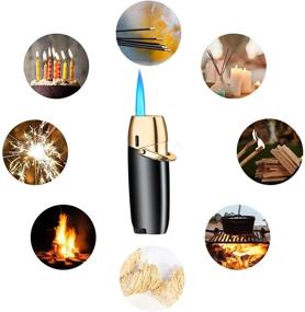 img 1 attached to 🔥 Refillable Butane Torch Lighter for Grill, BBQ, Candle, Camping - Adjustable Windproof Jet Flame Torch Lighter (Gas Not Included)