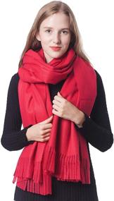 img 2 attached to 🧣 Premium Cashmere Wool Scarf for Women - The Perfect Gift Box: Large Pashminas Shawl and Wrap, Warm Stole Blanket 78"x 28