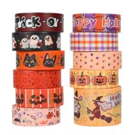 🎃 spooky fun: halloween washi tape set with cat, pumpkin, ghost, and more - ideal for bullet journals, crafts, planners, scrapbooking, and gifting logo