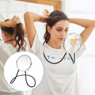 versatile double sided mirror: standard and 5x magnification, flexible neck arm logo