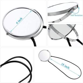 img 1 attached to Versatile Double Sided Mirror: Standard and 5X Magnification, Flexible Neck Arm