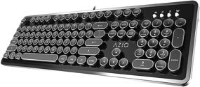 img 4 attached to 🎹 Vintage-Inspired Black and Chrome Mechanical Keyboard: Azio Retro - Blue Switch (MK-RETRO-01)