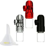 🔩 convenient 3-pack bundle: premium 1g short snuff bullet spice storage in glass and acrylic, assorted colors with conclarity micro funnel logo