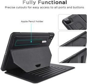 img 2 attached to 📱 ESR Sentry Stand Case for iPad Pro 11" 2020 & 2018 | 9 Convenient Stand Angles with Strong Magnet | Rugged Protective Cover with Pencil Holder | Auto Sleep/Wake - Black | Enhanced SEO