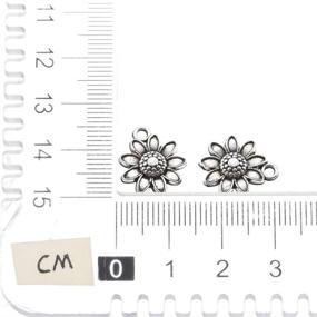 img 1 attached to 🌻 Wholesale 50pcs Sunflower Flower Charms: Antique Silver Plated Pendant for DIY Bracelets & Necklace Making Craft (15mmx13mm, A298)