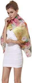 img 1 attached to Colorful Oversize Floral Oblong Accessories for Women's Fashion