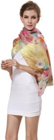 img 3 attached to Colorful Oversize Floral Oblong Accessories for Women's Fashion