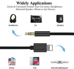 img 1 attached to 🎧 Aux Cord for iPhone - Apple MFi Certified Lightning to 3.5mm Aux Cable for Car/Home Stereo Speaker Headphone, 3.3FT Black - Compatible with iPhone 12 11 XS XR X 8 7 6, iPad, iPod