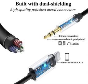 img 3 attached to 🎧 Aux Cord for iPhone - Apple MFi Certified Lightning to 3.5mm Aux Cable for Car/Home Stereo Speaker Headphone, 3.3FT Black - Compatible with iPhone 12 11 XS XR X 8 7 6, iPad, iPod