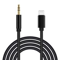 🎧 aux cord for iphone - apple mfi certified lightning to 3.5mm aux cable for car/home stereo speaker headphone, 3.3ft black - compatible with iphone 12 11 xs xr x 8 7 6, ipad, ipod logo