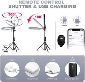 img 1 attached to 📸 PHOPIK Selfie Ring Light with Tripod Stand & Cell Phone Holder - Perfect for Video Conferencing, Zoom Meetings, Makeup, Live Streaming, YouTube Videos, and Photography