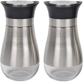 img 4 attached to 🧂 Evelyne Salt Pepper Seasoning Glass Shaker: 2-Piece Pack Set with Stainless Steel Cover (Black)