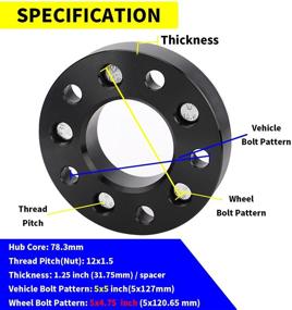 img 3 attached to 🔧 EOTH Адаптер колеса 5x5 до 5x4.75, адаптер оси 1.25 "5x127 до 5x120, диаметр центрального отверстия 78.3мм, комплект адаптеров колес 12x1.5 резьбы (4шт)