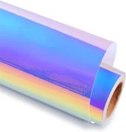 🌈 holographic vinyl white, opal permanent vinyl for cricut - 12 inch x 6 feet white adhesive vinyl roll: ideal craft vinyl for tumblers and diy decor with all vinyl cutter machines logo