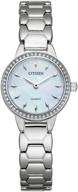 citizen womens quartz stainless silver women's watches logo