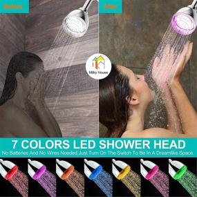img 2 attached to 💡 Tool-Free Installation LED Fixed ShowerHead for Bathroom - Upgraded Luxury Chrome LED Shower Head with 7 Color Flash Light, Adjustable High Pressure Flow Rain ShowerHead for Kids and Adults