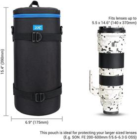 img 2 attached to Camera Lens Pouch Case for Sony FE 200-600mm f/5.6-6.3 G OSS Super Telephoto Zoom Lens - Reversed Lens Hood & Teleconverter Included - Zipper Polyester Protective Bag - Interior Size 5.51X14.57”