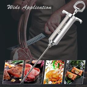 img 1 attached to 🍖 Ofargo Meat Injector for Smoker with Case, 3 Food Flavor Injector Syringe Needles, Ideal for Marinade Injection into Turkey, Meat, Brisket; 2-oz; Includes Paper and E-Book (PDF) User Manual