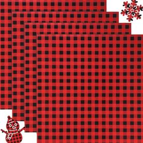 img 4 attached to 🦬 Buffalo Plaid Heat Transfer Vinyl: Perfect Iron-on for Christmas, Valentine's Day & New Year T-Shirts (4 Sheets)